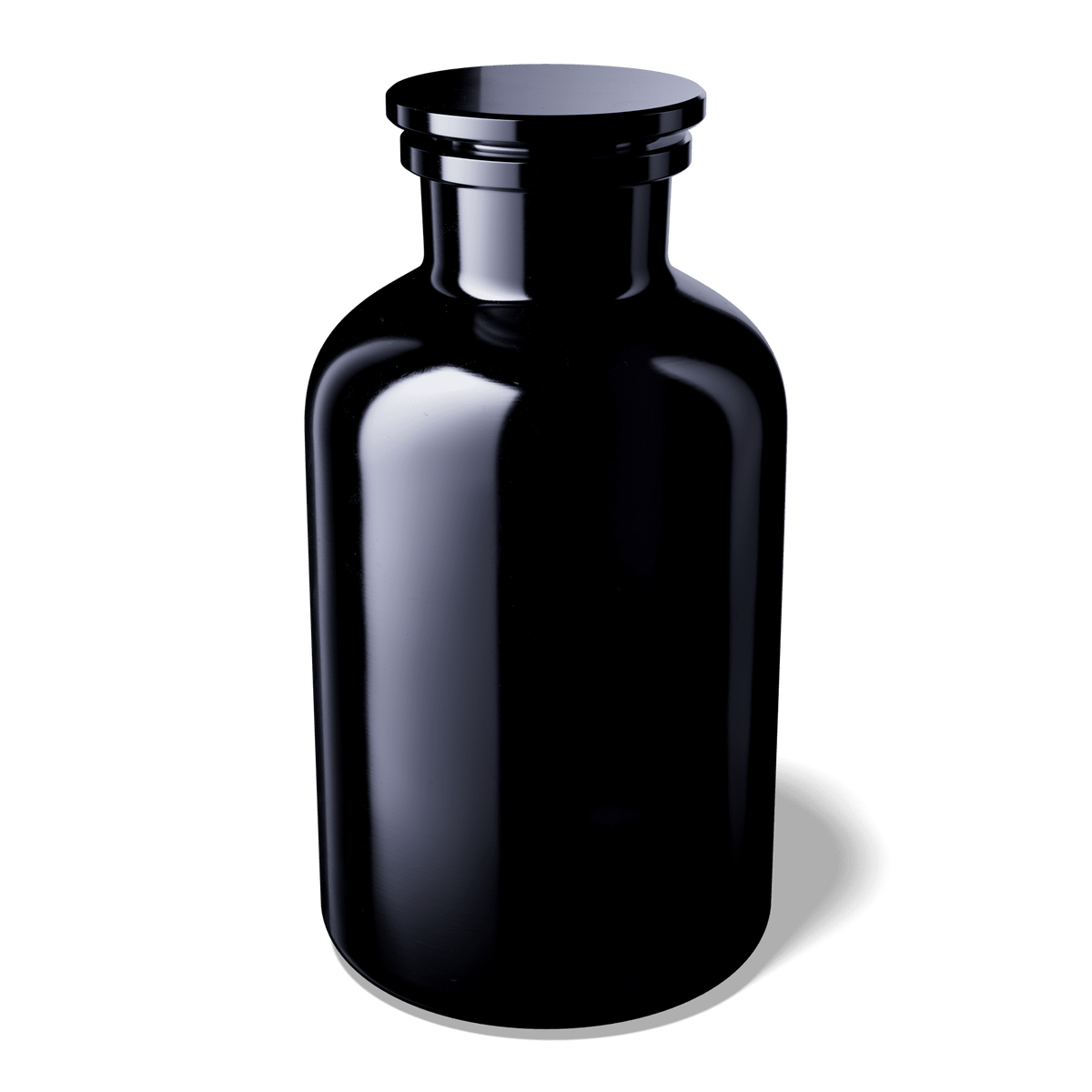 Bonbonne apothicaire en verre violet Miron 2000 ml : contenance 600 g de résine ou d'extraits, ou 140 g de fleurs