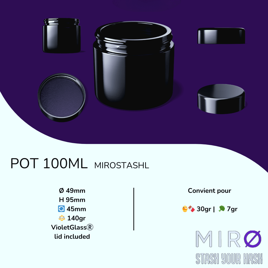 Pot en verre violet Miron gravé, idée cadeau personnalisée MirO Stash